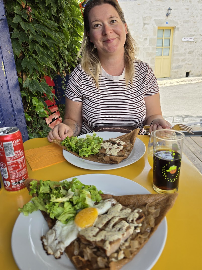 Abi’s birthday crepe in Charroux
